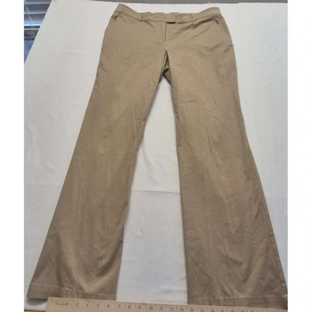 New York &‎ Company women's khaki flat front chino pants sz. 18 tall Cotton
